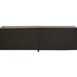 Puutarhan säilytyslaatikko, polyrottinki, 200x50x60 cm, ruskea, Verkkokaupan poistotuote