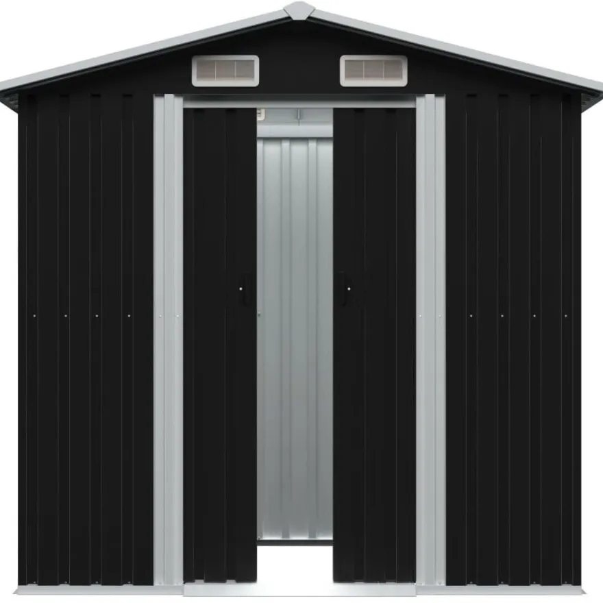 Puutarhan varastovaja antrasiitti teräs 204x132x186 cm, 2.3m2