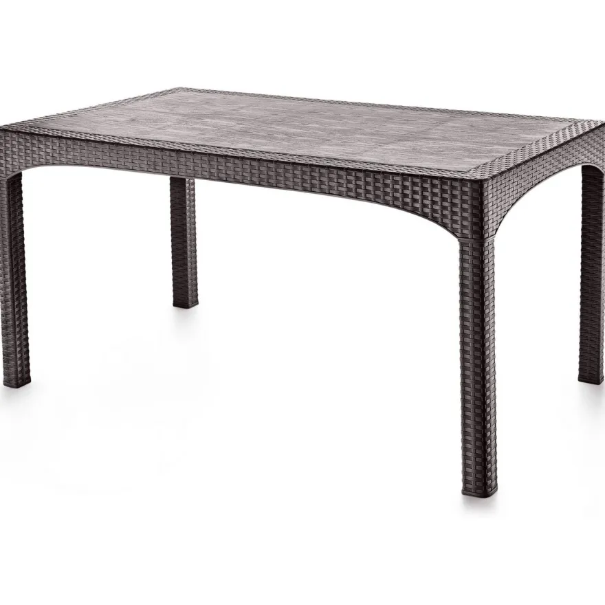 Puutarhapöytä Linento Garden Rattan, 90x150cm, tummanruskea