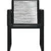 Puutarhatuolit 2 kpl, musta PVC rottinki