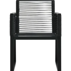 Puutarhatuolit 2 kpl, musta PVC rottinki