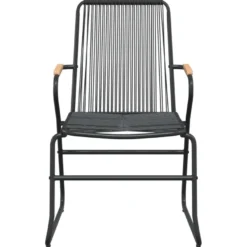 Puutarhatuolit 4 kpl musta 58x59x85,5 cm PVC rottinki
