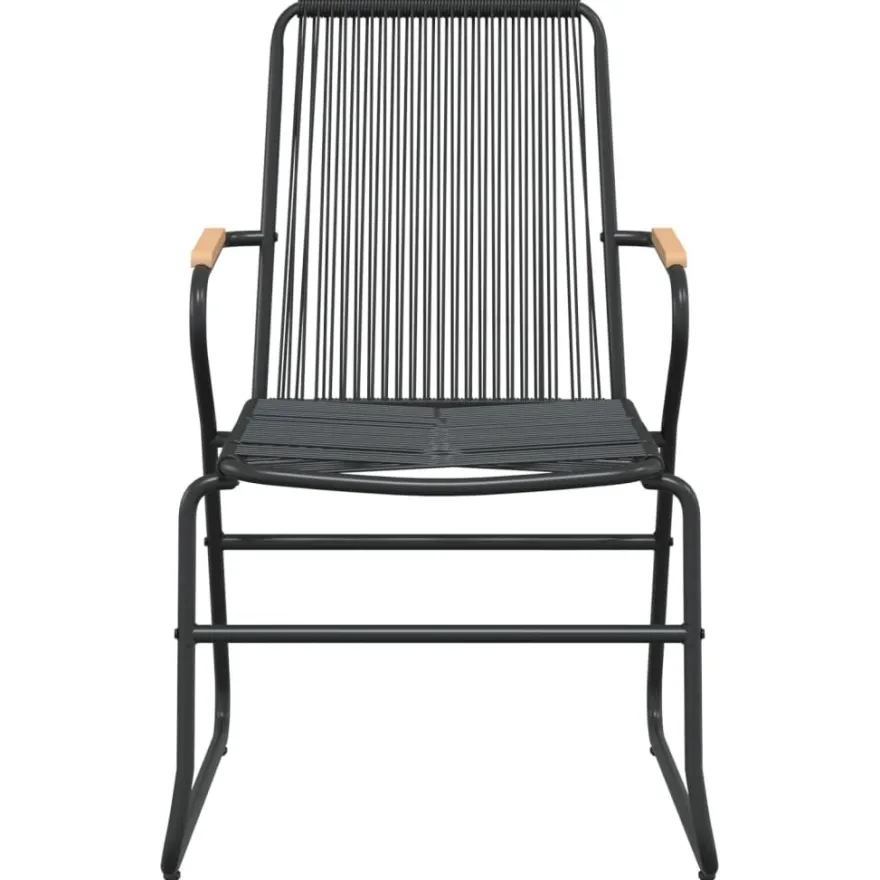 Puutarhatuolit 4 kpl musta 58x59x85,5 cm PVC rottinki