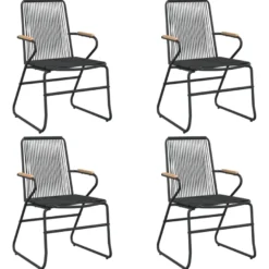 Puutarhatuolit 4 kpl musta 58x59x85,5 cm PVC rottinki