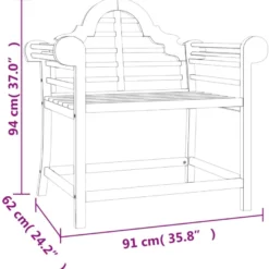 Puutarhatuolit 2 kpl 91x62x94 cm, tiikki