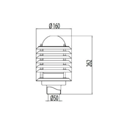 Pylväsmajakka Averia AVGP05M, Ø160x262mm, musta