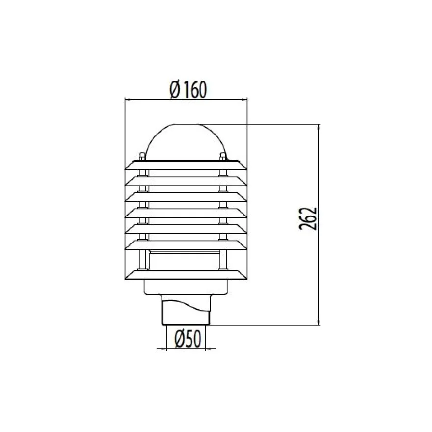 Pylväsmajakka Averia AVGP05M, Ø160x262mm, musta