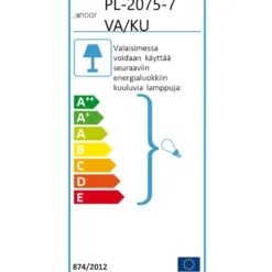 Pylväsvalaisin Noor Kello, Ø240x1760mm, valkoinen/kulta