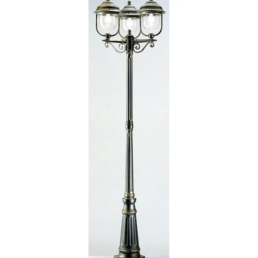 Pylväsvalaisin Noor Kello, 2180x590mm, 3-osainen, musta/kulta