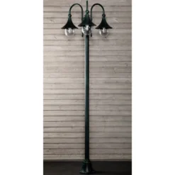 Pylväsvalaisin Noor Trumpetti, 2350x735mm, 3-osainen, vihertävä musta