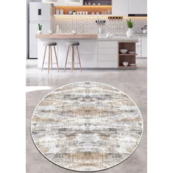Pyöreä matto Linento Incierto, Ø140cm, beige