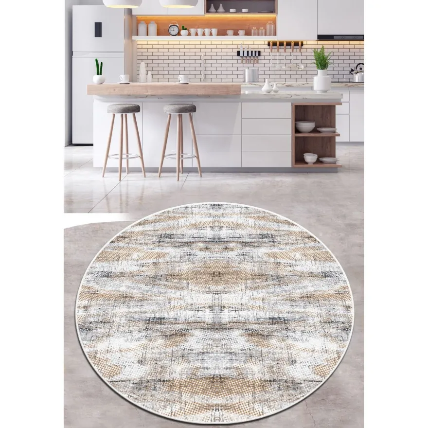Pyöreä matto Linento Incierto, Ø140cm, beige
