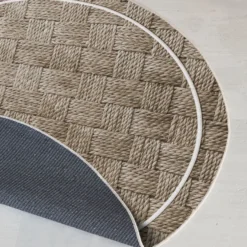 Pyöreä matto Linento Woopamuk502, Ø90cm, beige/harmaa