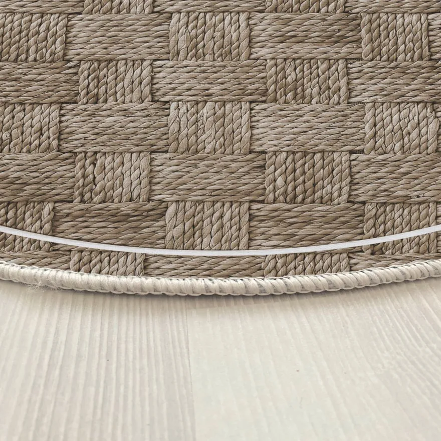 Pyöreä matto Linento Woopamuk502, Ø90cm, beige/harmaa