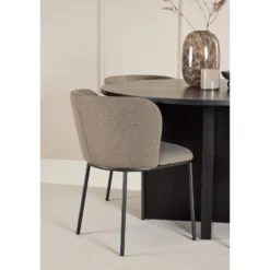 Pyöreä ruokailuryhmä Venture Home, Ø120/170x120cm Strada-pöytä + 4 Edina-tuolia, sametti, eri värejä