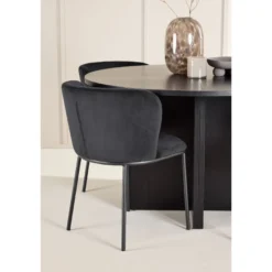 Pyöreä ruokailuryhmä Venture Home, Ø120/170x120cm Strada-pöytä + 4 Edina-tuolia, sametti, eri värejä
