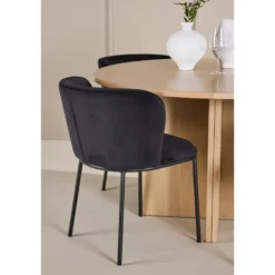 Pyöreä ruokailuryhmä Venture Home, Ø120/170x120cm Strada-pöytä + 4 Edina-tuolia, sametti, eri värejä