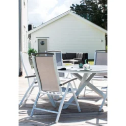 Pyöreä ruokapöytä Venture Home Copacabana 2, Ø140cm, harmaa/valkoinen