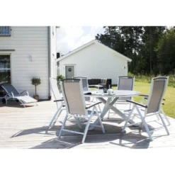 Pyöreä ruokapöytä Venture Home Copacabana 2, Ø140cm, harmaa/valkoinen