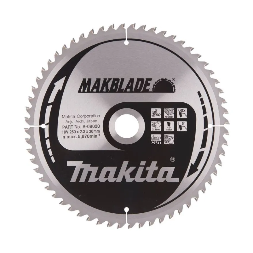 Pyörösahanterä Makita Makblade B-09020, Ø260x30x2.3mm, 60T