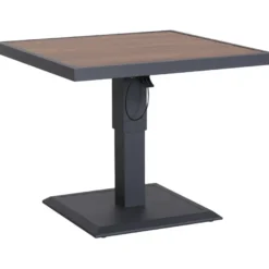 Pöytä Home4You PARKER 85x85xK52-75 cm, harmaa
