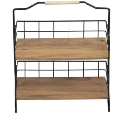 Pöytähyllykkö Linento Furniture Else, ruskea/musta