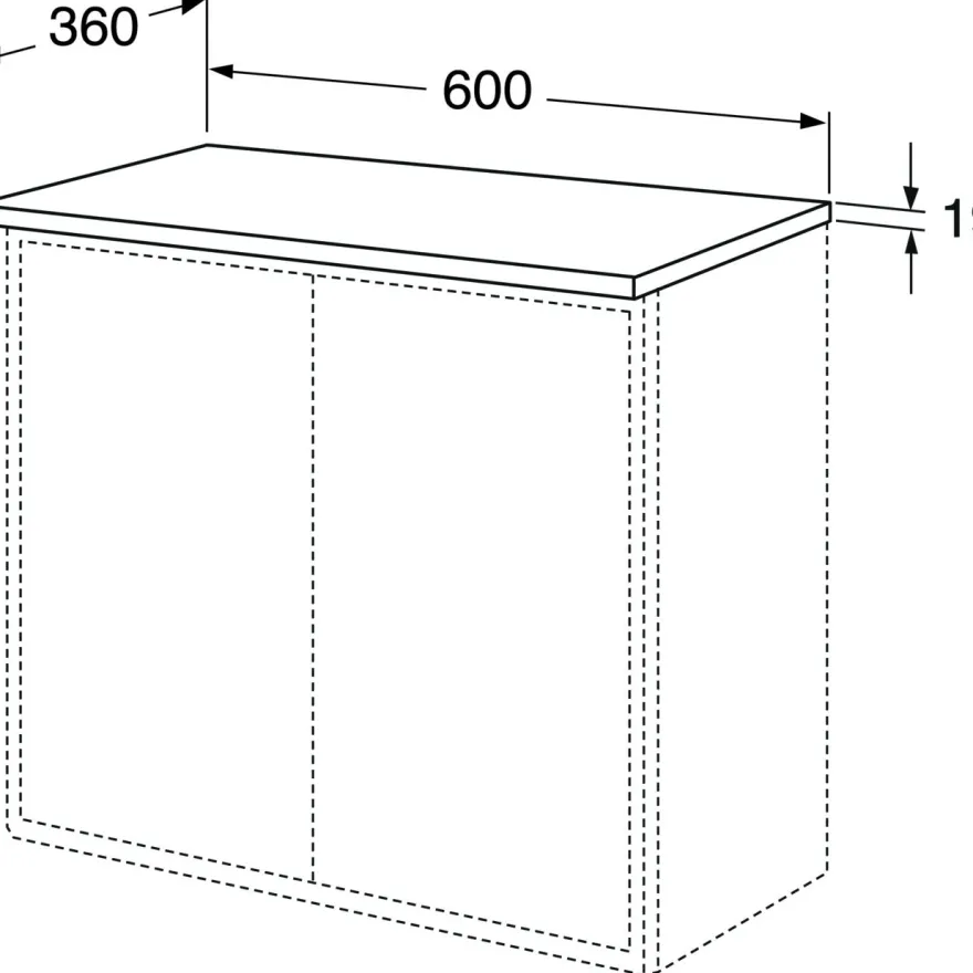 Pöytälevy Gustavsberg Graphic, 600x360mm, valaistuksella, valkoinen