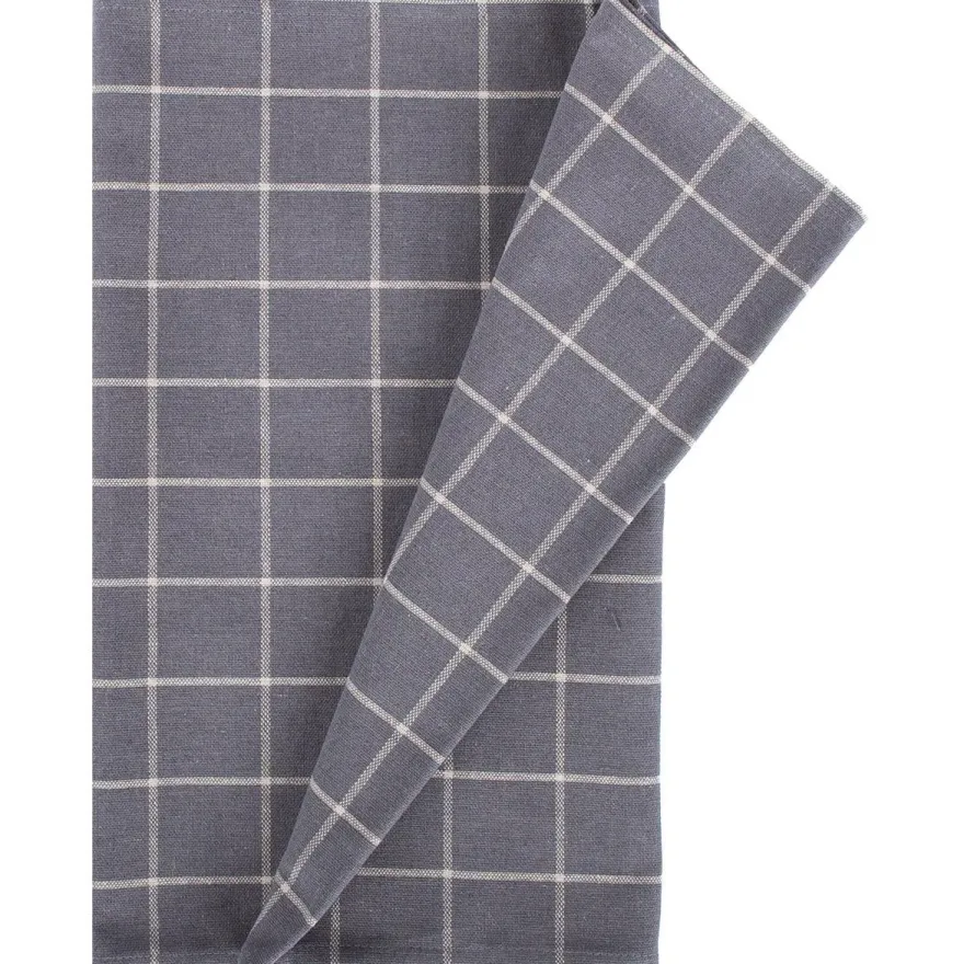 Pöytäliina Home4You LINEN 136x220 cm, harmaa neliö