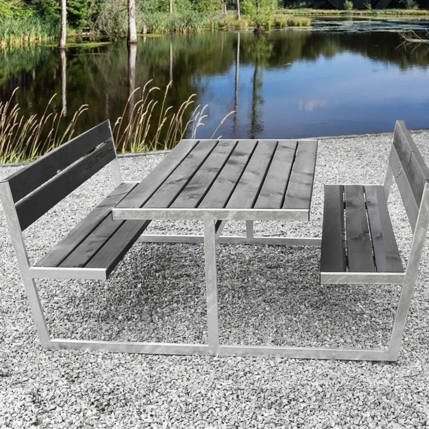 Pöytäryhmä Hortus Balder, painekyllästetty puu, galvanoitu runko