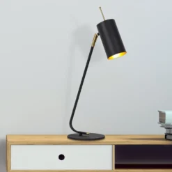 Pöytävalaisin Linento Lighting Clovis, musta/kulta