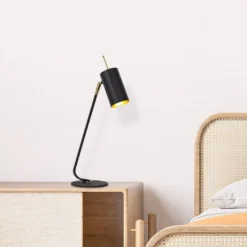 Pöytävalaisin Linento Lighting Clovis, musta/kulta