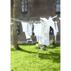 Pyykinkuivausteline Brabantia Topspinner, 50m + metallinen maatuki + suojapussi
