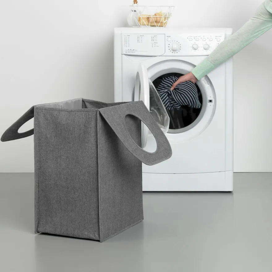 Pyykkipussi Brabantia, 55L, kulmikas, Pepper Black
