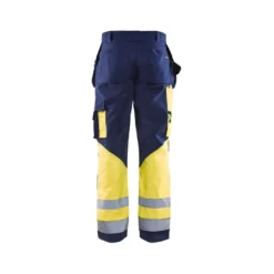 Riipputaskuhousut Blåkläder 1529 Highvis, sininen/keltainen, 100% puuvilla