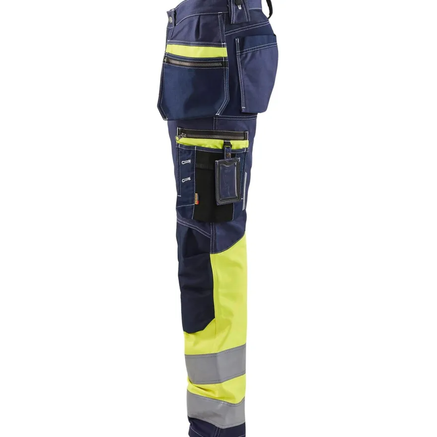 Riipputaskuhousut Blåkläder 1794 Highvis, mariininsininen/huomioväri