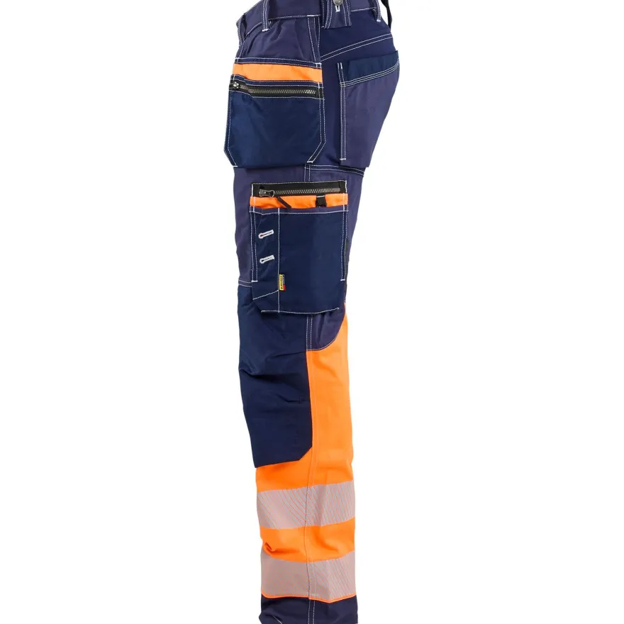 Riipputaskuhousut Blåkläder 1794 Highvis, mariininsininen/huomioväri
