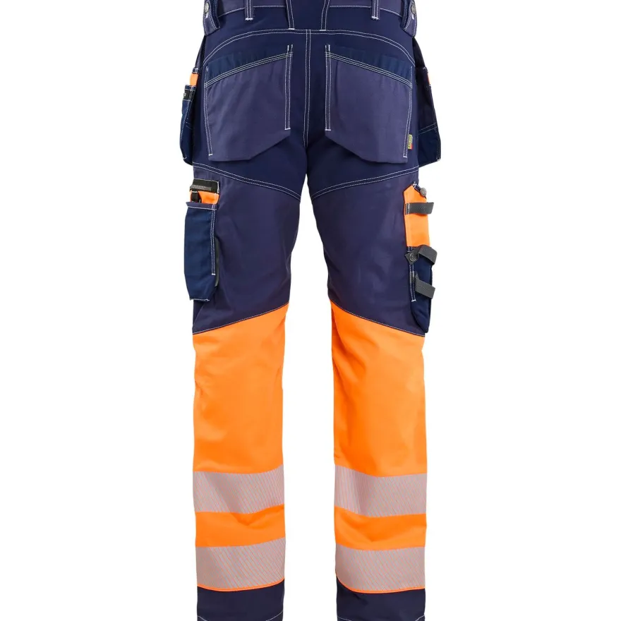 Riipputaskuhousut Blåkläder 1794 Highvis, mariininsininen/huomioväri
