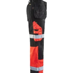 Riipputaskuhousut Blåkläder 1508 Highvis, musta/punainen
