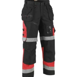 Riipputaskuhousut Blåkläder 1508 Highvis, musta/punainen