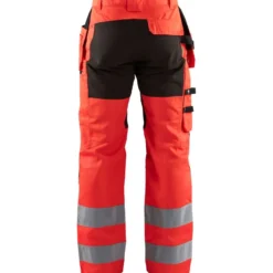 Riipputaskuhousut Blåkläder 1552 Highvis Stretch, huomiopunainen/musta