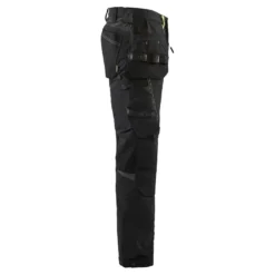 Riipputaskuhousut Blåkläder 1522 Stretch, musta/keltainen