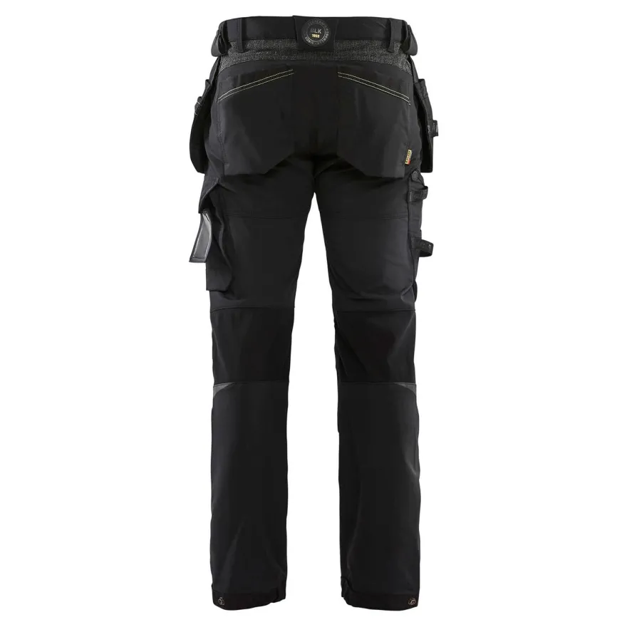 Riipputaskuhousut Blåkläder 1522 Stretch, musta/keltainen