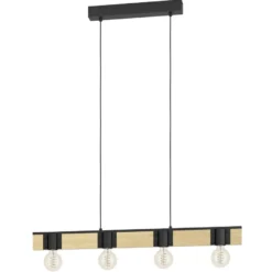 Riippuvalaisin Eglo Bailrigg, 3xE27, 40W, IP20, puu/musta
