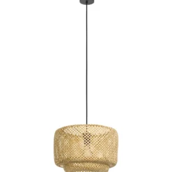 Riippuvalaisin Eglo Hettonle, 40W, Ø42cm, rottinki/musta