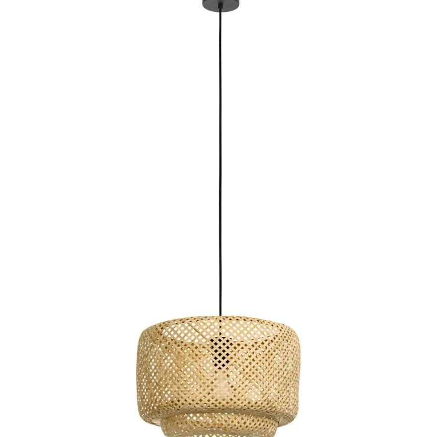 Riippuvalaisin Eglo Hettonle, 40W, Ø42cm, rottinki/musta