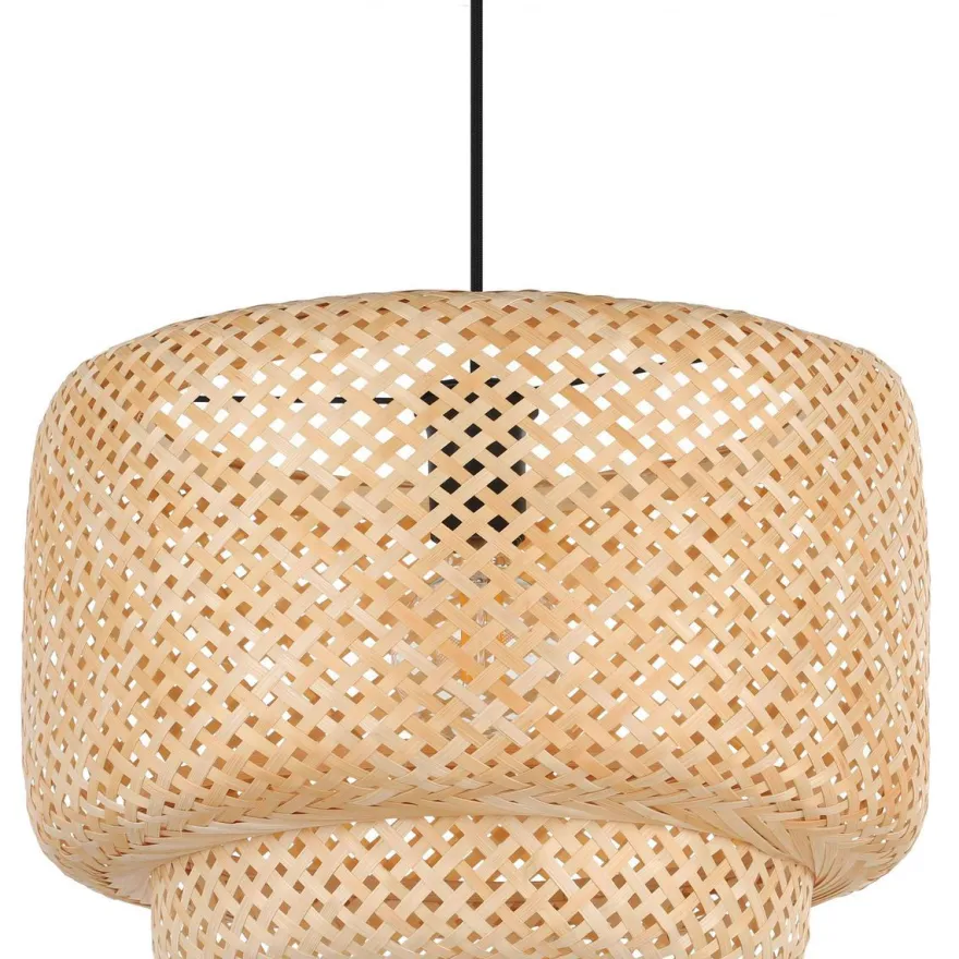 Riippuvalaisin Eglo Hettonle, 40W, Ø42cm, rottinki/musta