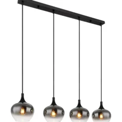 Riippuvalaisin Globo Maxy 4xE27, musta/savu