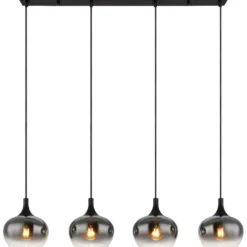 Riippuvalaisin Globo Maxy 4xE27, musta/savu