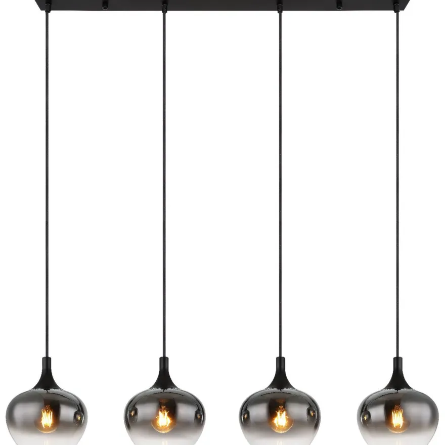 Riippuvalaisin Globo Maxy 4xE27, musta/savu