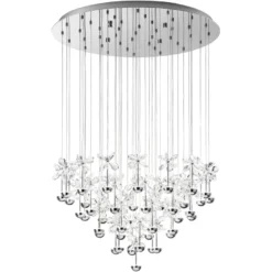 Riippuvalaisin LED Pianopoli, Ø78cm, kromi, kristalli